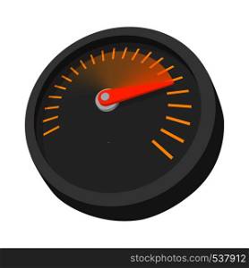 Car speedometer or tachometer icon in cartoon style isolated on white background. Car speedometer or tachometer icon, cartoon style