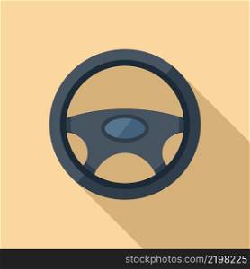 Car steering wheel icon flat vector. Auto sport. Drive steer. Car steering wheel icon flat vector. Auto sport
