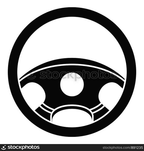Car steering wheel icon. Simple illustration of car steering wheel vector icon for web design isolated on white background. Car steering wheel icon, simple style
