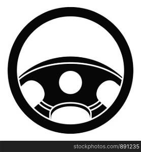 Car steering wheel icon. Simple illustration of car steering wheel vector icon for web design isolated on white background. Car steering wheel icon, simple style