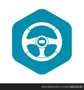 Car steering wheel icon. Simple illustration of steering wheel vector icon for web. Car steering wheel icon, simple style