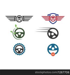 car steering wheel logo icon vector illustration design