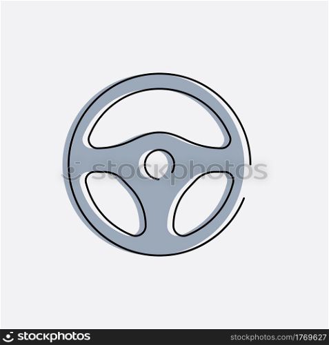 Car steering wheel logo illustration vector