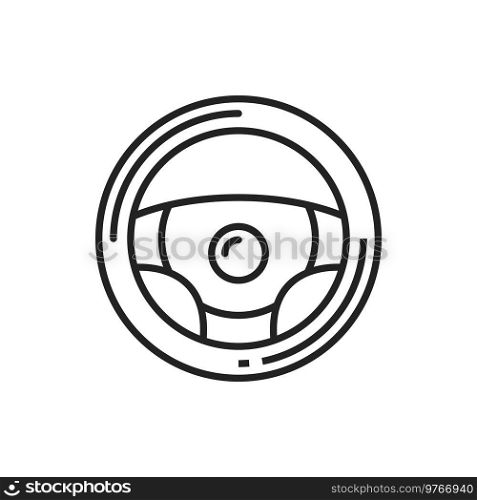 Car steering wheel vector thin line icon. Vehicle driving wheel symbol. Car steering wheel line icon, automotive parts