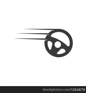 car steering wheel with gear logo icon vector illustration design