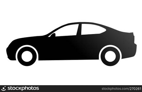 Car symbol icon - black gradient, 2d, isolated - vector illustration