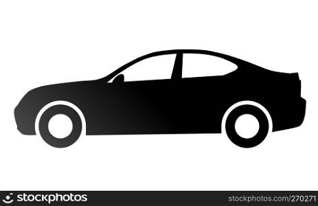 Car symbol icon - black gradient, 2d, isolated - vector illustration
