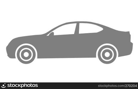 Car symbol icon - medium gray, 2d, isolated - vector illustration