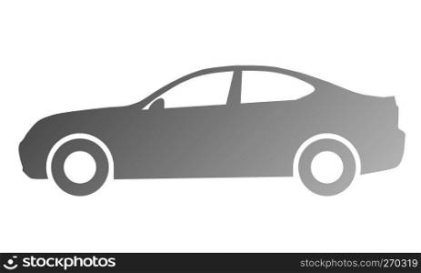Car symbol icon - medium gray gradient, 2d, isolated - vector illustration
