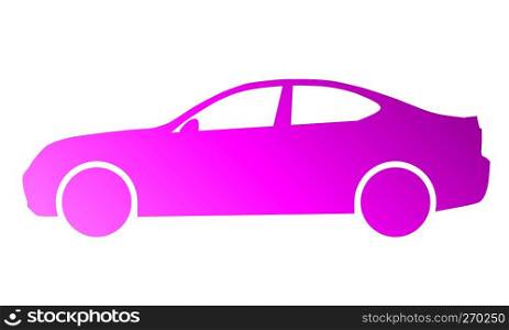 Car symbol icon - purple gradient, 2d, isolated - vector illustration