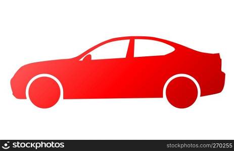 Car symbol icon - red gradient, 2d, isolated - vector illustration