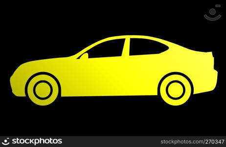 Car symbol icon - yellow gradient, 2d, isolated - vector illustration