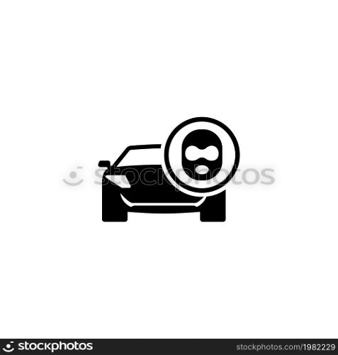 Car Thief. Flat Vector Icon. Simple black symbol on white background. Car Thief Flat Vector Icon
