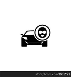 Car Thief. Flat Vector Icon. Simple black symbol on white background. Car Thief Flat Vector Icon