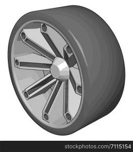 Car tire, illustration, vector on white background.