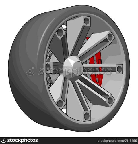 Car tire, illustration, vector on white background.
