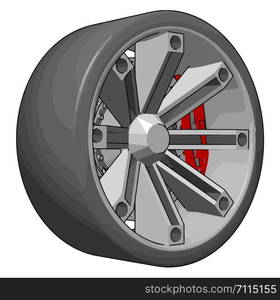 Car tire, illustration, vector on white background.