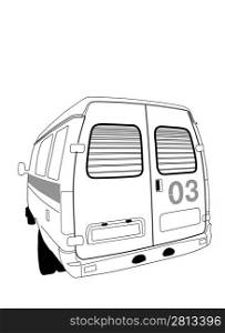 car to ambulance on white background, vector illustration