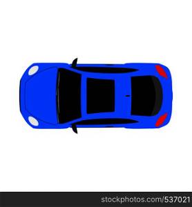 Car top view isolated on white automobile flat vector icon
