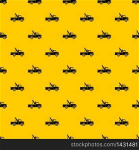 Car towing truck pattern seamless vector repeat geometric yellow for any design. Car towing truck pattern vector