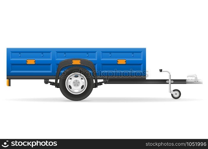 car trailer for the transportation of goods vector illustration isolated on white background