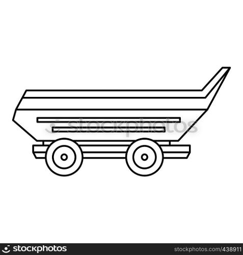 Car trailer icon in outline style isolated vector illustration. Car trailer icon outline