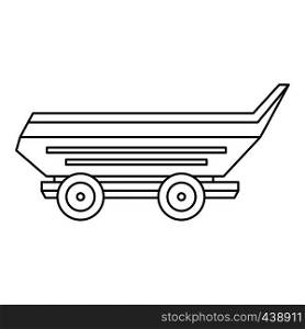 Car trailer icon in outline style isolated vector illustration. Car trailer icon outline