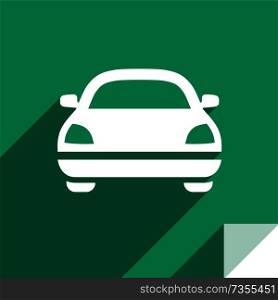 Car, transport flat icon, sticker square shape, modern color. Transport on the road