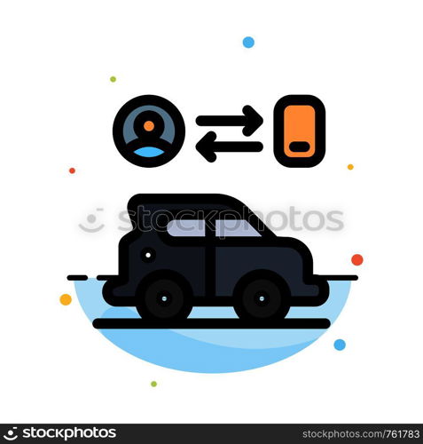 Car, Transport, Man, Technology Abstract Flat Color Icon Template