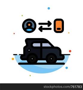 Car, Transport, Man, Technology Abstract Flat Color Icon Template