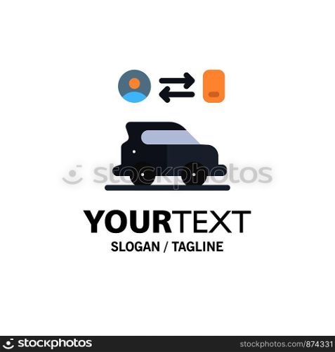 Car, Transport, Man, Technology Business Logo Template. Flat Color