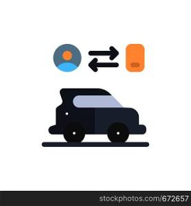 Car, Transport, Man, Technology Flat Color Icon. Vector icon banner Template