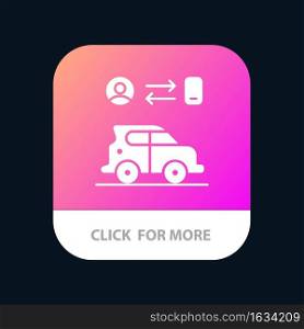 Car, Transport, Man, Technology Mobile App Button. Android and IOS Glyph Version