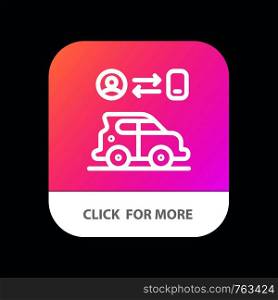 Car, Transport, Man, Technology Mobile App Button. Android and IOS Line Version