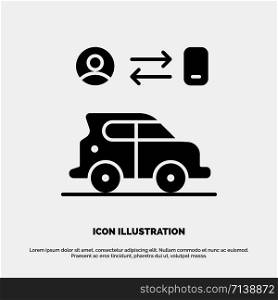 Car, Transport, Man, Technology solid Glyph Icon vector