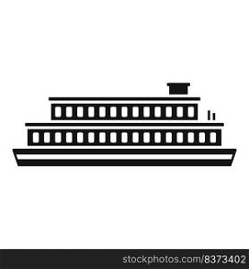 Car transportation ferry icon simple vector. River ship. Cargo front. Car transportation ferry icon simple vector. River ship