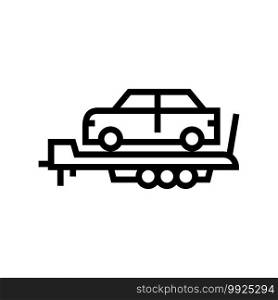 car transportation trailer line icon vector. car transportation trailer sign. isolated contour symbol black illustration. car transportation trailer line icon vector illustration
