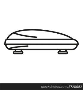 Car trip box icon outline vector. Roof trunk. Travel cargo. Car trip box icon outline vector. Roof trunk