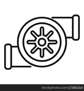 Car turbo icon outline vector. Engine charger. Motor turbine. Car turbo icon outline vector. Engine charger