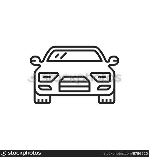 Car vector line icon. Vehicle symbol for car service, auto mechanic and automotive repair. Car thin line icon, transport auto service