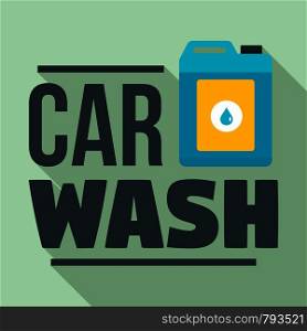 Car wash chemical solution logo. Flat illustration of car wash chemical solution vector logo for web design. Car wash chemical solution logo, flat style