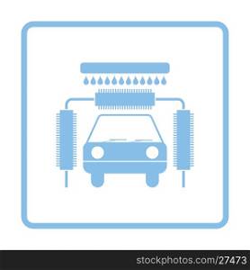Car wash icon. Blue frame design. Vector illustration.