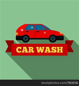 Car wash logo. Flat illustration of car wash vector logo for web design. Car wash logo, flat style