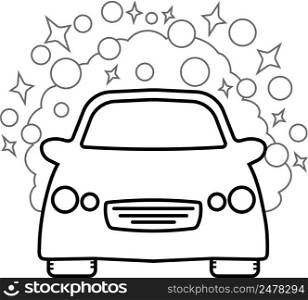Car wash logo icon car wash foam until sparkling clean