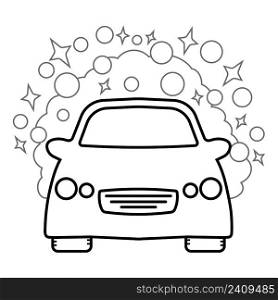 Car wash logo icon car wash with foam until sparkling clean