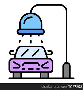 Car wash pillar icon. Outline car wash pillar vector icon color flat isolated. Car wash pillar icon color outline vector