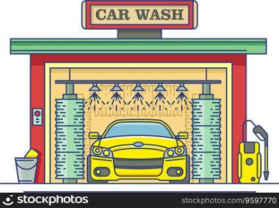 Car wash station vector image