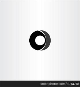 car wheel black letter o icon
