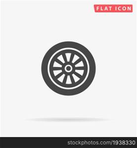 Car Wheel flat vector icon. Hand drawn style design illustrations.. Car Wheel flat vector icon