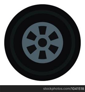Car wheel icon. Flat illustration of car wheel vector icon for web design. Car wheel icon, flat style